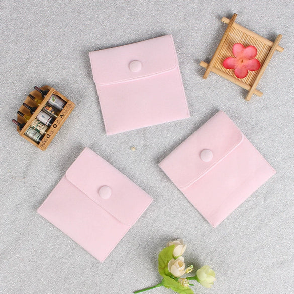 Velvet Doublesided Velvet Bracelet Snap Flap Bag Printed Logo Jewelry Packaging Bag