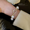 Real Gold Electroplated Pearl Bracelet With Geometric Pattern For Women Simple And Elegant Light Luxury Style