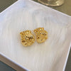 Real Gold Electroplated Silver Needle Metal Ear Studs For Women With Geometric Design