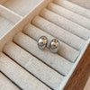 Real Gold Electroplated Silver Needle Metal Ear Studs For Women With Geometric Design