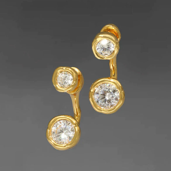Real Gold Plated Geometric Earrings With 925 Silver Posts Unisex Fashion Jewelry With Ecofriendly Electroplated Finish
