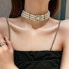 Real Gold Plated Imitation Pearl And Diamond Flower Necklace For Women Copper Pendant Clavicle Chain High Sense Niche Fashion Elegant Light Luxury High End Jewelry