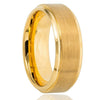 Real Gold Plated Tungsten Steel Couple Rings Geometric Unisex Bands In A Simple Luxury Style