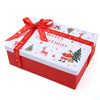 Red Christmas Santa Claus Uv Printed Gift Box With Raffia And Card White Cardboard Packaging For Scarves And Gloves