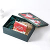 Red Christmas Santa Claus Uv Printed Gift Box With Raffia And Card White Cardboard Packaging For Scarves And Gloves