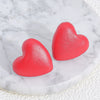 Red Heart Metal Hoop Earrings With Three Dimensional Texture And Geometric Design For Unisex Wear