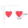 Red Heart Metal Hoop Earrings With Three Dimensional Texture And Geometric Design For Unisex Wear