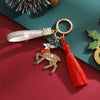 Reindeer Keychain With Dripping Oil Finish And Rhinestone Embellishment Zinc Alloy Bag Charm For Men And Women