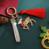 Reindeer Keychain With Dripping Oil Finish And Rhinestone Embellishment Zinc Alloy Bag Charm For Men And Women