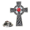 Religious Cross Metal Alloy Brooch With Retro Wings Electroplated For Chest Decoration
