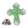Religious Cross Metal Alloy Brooch With Retro Wings Electroplated For Chest Decoration