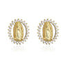 Religious Earrings Copper 18K Gold Plated Geometric Microinlaid Zircon