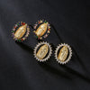 Religious Earrings Copper 18K Gold Plated Geometric Microinlaid Zircon
