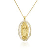 Religious Jewelry New Copper Plated 18k Gold Zircon Pendant Necklace