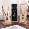 Removable Necklace Display Rack For Jewelry Storage And Store Window Display Made Of Bamboo And Solid Wood With Rectangle Pattern And High Sense Style