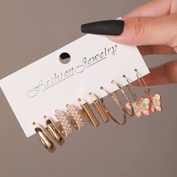 Resin Acrylic Geometric Butterfly Pendant Earrings For Women