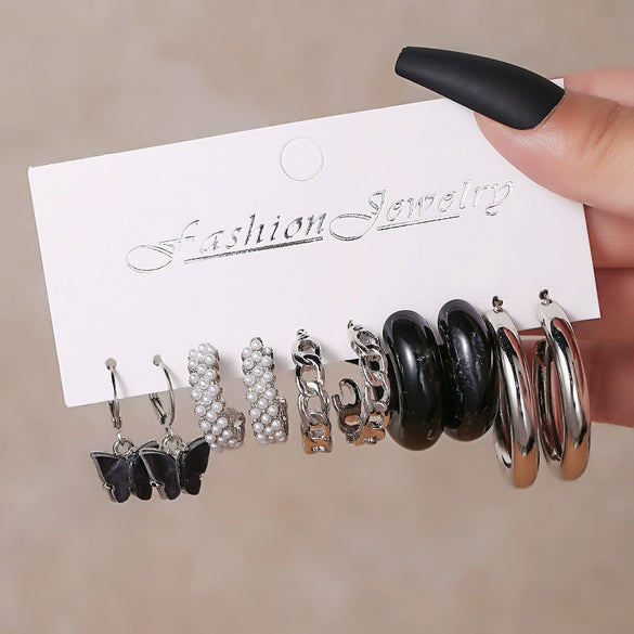 Resin Acrylic Geometric Butterfly Pendant Earrings For Women