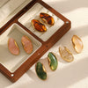 Resin Amber Stainless Steel Fashion Elegant Vintage Geometric Electroplated Women's Earrings