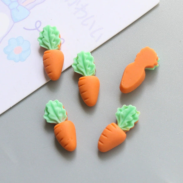 Resin Cartoon White Rabbit Head Carrot Handmade Earrings Hair Jewelry Accessories