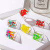 Resin Fruit Square Ring For Women