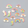 Resin Glitter Smiley Rainbow Five Point Star Pendant Earrings Diy Jewelry Accessories