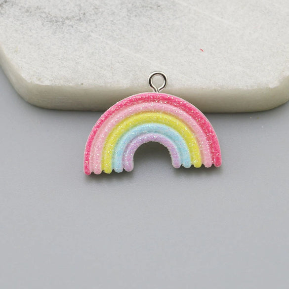 Resin Glitter Smiley Rainbow Five Point Star Pendant Earrings Diy Jewelry Accessories