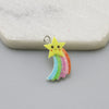 Resin Glitter Smiley Rainbow Five Point Star Pendant Earrings Diy Jewelry Accessories