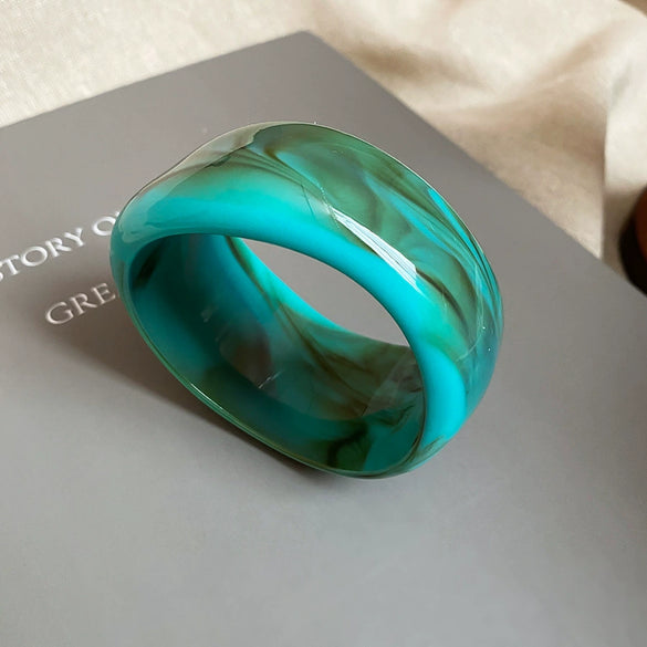 Resin Irregular Wide Face Handmade Mori Style Elegant Niche Design Bracelet