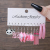 Resin Lovely Geometric Style Daisy Mushroom Butterfly Cshaped Pendant Earrings For Women
