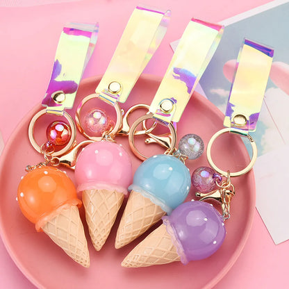 Resin Luminous Ice Cream Keychain Wholesale Nihaojewelry