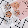 Resin Milk Tea Spotted Halfhole Flower Earrings Jewelry Accessories With Environmental Protection Treatment
