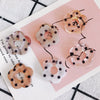 Resin Milk Tea Spotted Halfhole Flower Earrings Jewelry Accessories With Environmental Protection Treatment
