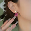 Resin Natural Pearl Flower Shape Electroplating Handmade Vintage Style Elegant Women's Earrings