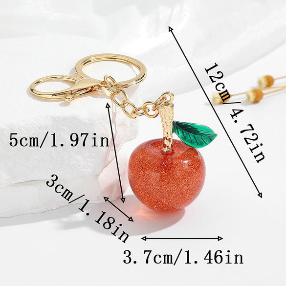 Resin Red Cherry Keychain Cartoon Fruit Pendant For Bags And Car Decoration Holiday Gift
