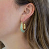 Resin Stainless Steel Heart Shaped Women's Earrings 18K Gold Plated
