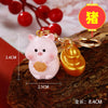 Resin Zodiac Dragon Lucky Ingot Keychain For Women's Bags