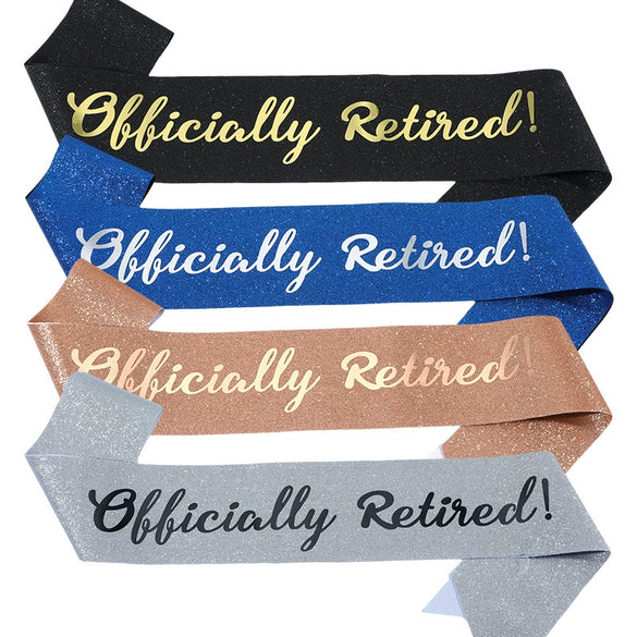 Retirement Party Shoulder Belt Ribbon For Women Glitter Printed Sade Bronzing