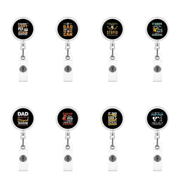 Retractable Badge Clip Nurse Id Buckle Abs Material Modern Art Style Rotating Reel Easy Pull Buckle With Patch