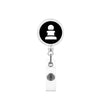 Retractable Id Badge Reel Puller Abs Material Modern Art Chess Glue Patch Easy Pull Buckle Printing