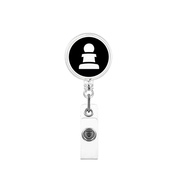 Retractable Id Badge Reel Puller Abs Material Modern Art Chess Glue Patch Easy Pull Buckle Printing