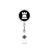 Retractable Id Badge Reel Puller Abs Material Modern Art Chess Glue Patch Easy Pull Buckle Printing