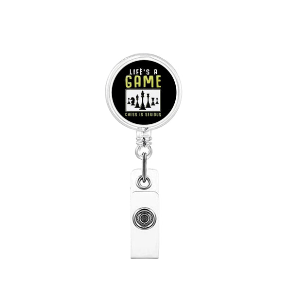 Retractable Id Badge Reel Puller Abs Material Modern Art Chess Glue Patch Easy Pull Buckle Printing