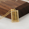 Retro Abacus Niche Design Titanium Steel Necklace With Real Gold Plating And Inlaid Zircon Wholesale