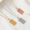 Retro Abacus Niche Design Titanium Steel Necklace With Real Gold Plating And Inlaid Zircon Wholesale