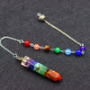 Retro Accessories Natural Crystal Gravel Resin Colorful Hexagonal Cone Column Handmade Spirit Pendant