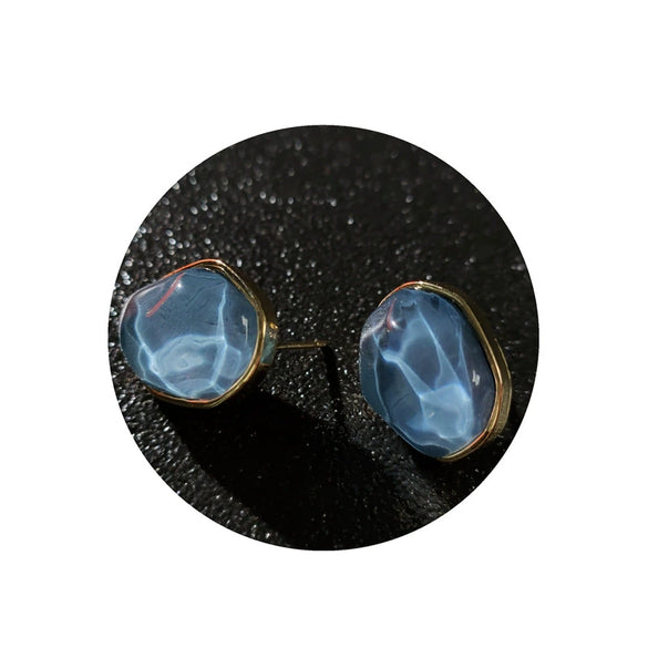 Retro Acrylic Asymmetrical Geometric Earrings For Women With Electroplated Simple Elegant Fashion Design