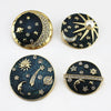 Retro Alloy Enamel Galaxy Brooch With Sun Moon Earth And Pearl Motifs Electroplated Decorative Pin For Men And Unisex Wear