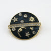 Retro Alloy Enamel Galaxy Brooch With Sun Moon Earth And Pearl Motifs Electroplated Decorative Pin For Men And Unisex Wear