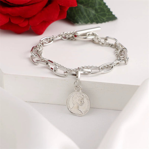 Retro Alloy Geometric Electroplating Bracelet Set Unisex