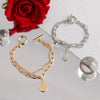 Retro Alloy Geometric Electroplating Bracelet Set Unisex